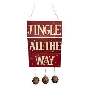 JINGLE ALL THE WAY Vintage Wooden Sign Holiday Decor